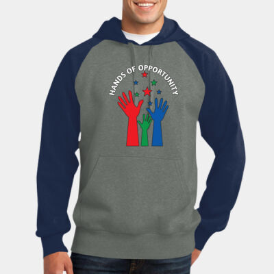 Hands Of Opportunity - Raglan Colorblock Pullover Hooded Sweatshirt Thumbnail