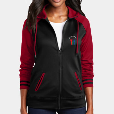 Hands Of Opportunity - Ladies Sport Wick ® Varsity Fleece Full Zip Hooded Jacket Thumbnail